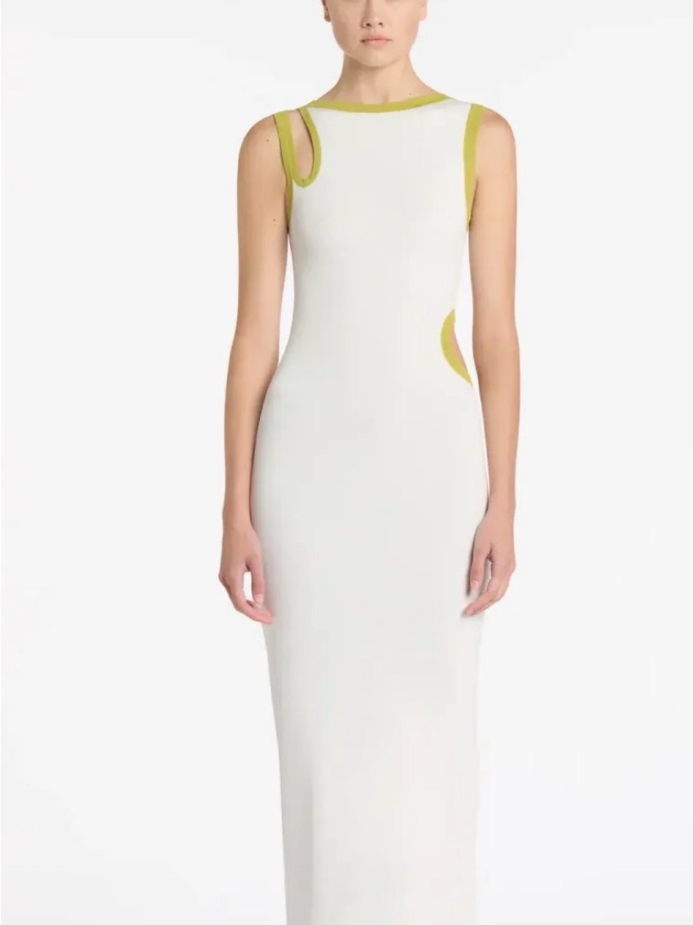 SIR the label White Maxi Dress with Lime Trim
